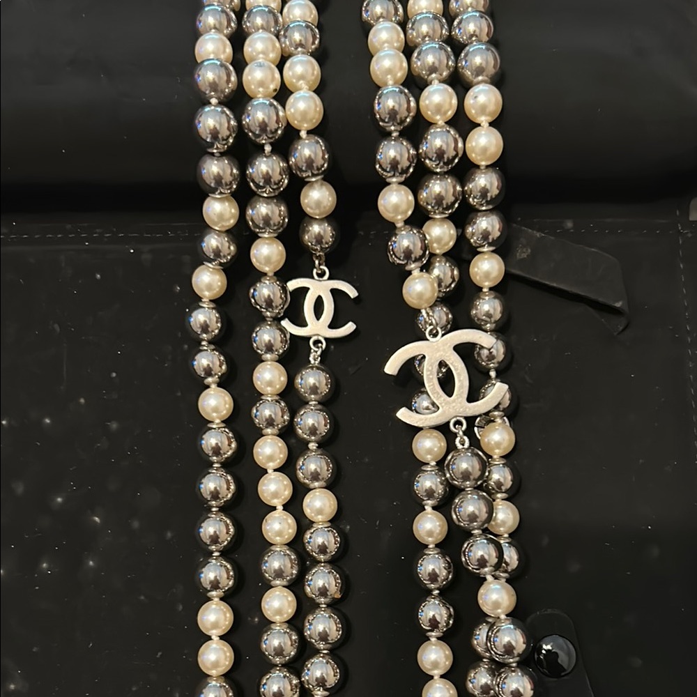 Chanel Triple Strand Pearl Necklace.